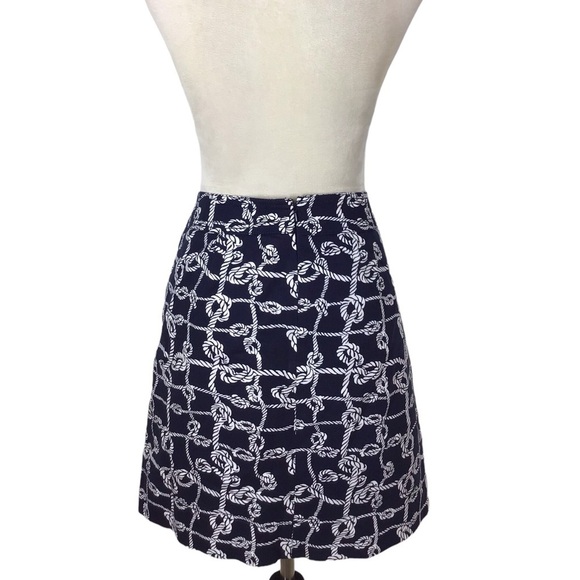 Talbots Nautical Rope Skirt With Pockets Navy Blue Size 14P - Picture 6 of 9